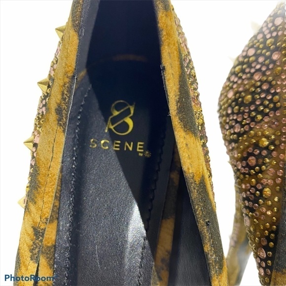 Scene Studded Platform Leopard print Heels size8.5 - Picture 12 of 14